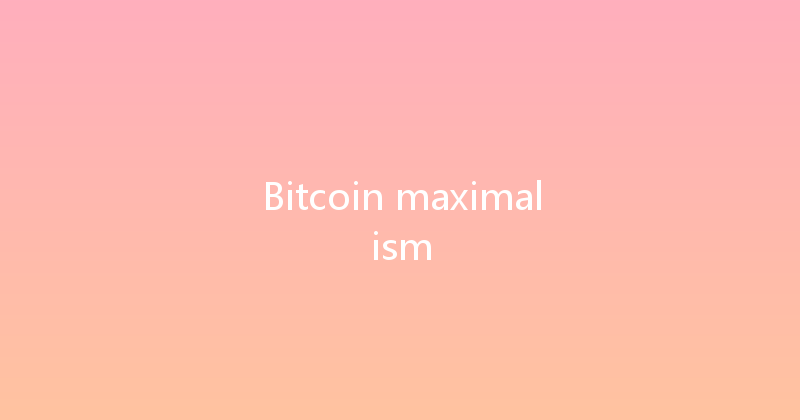 Bitcoin maximalism 