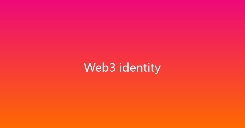 Web3 identity 