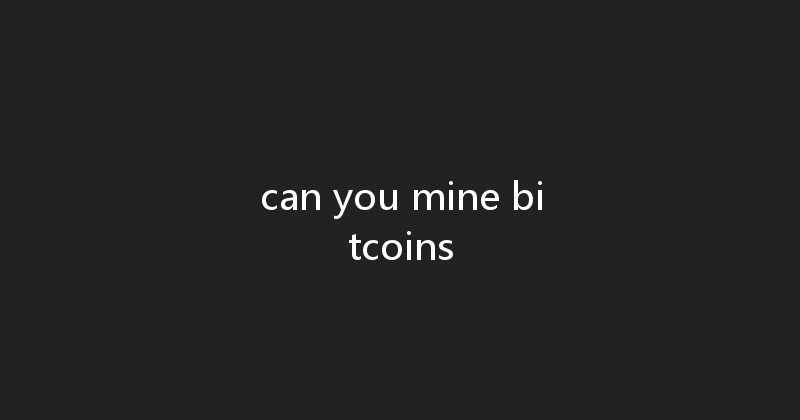 can you mine bitcoins 