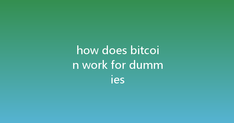 how does bitcoin work for dummies 