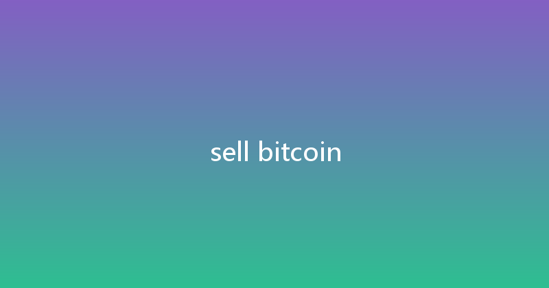 sell bitcoin 